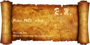 Rau Márta névjegykártya